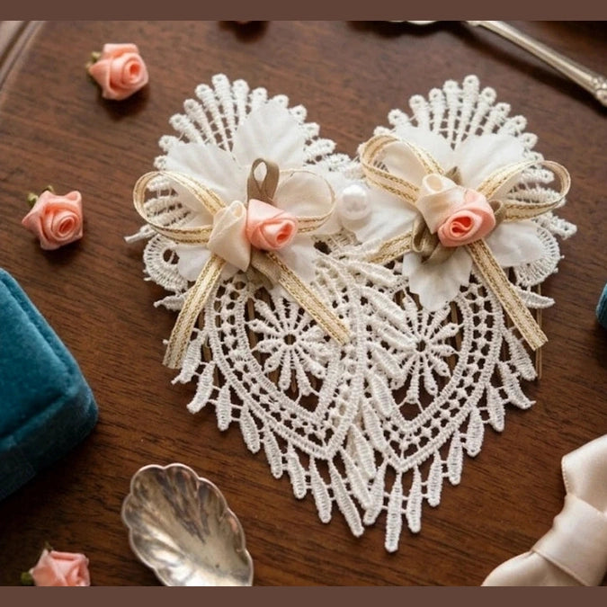 Peigne de Mariage Artisanal - Dentelle & Fleurs - Fait Main