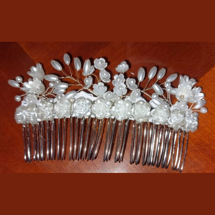 Peigne de mariée floral élégant -Création Artisanale